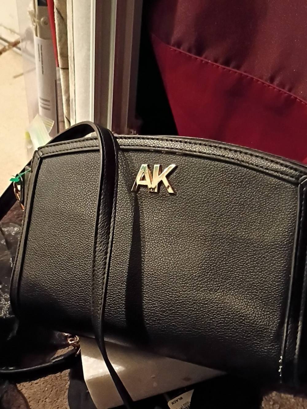 Black Pebbled Crossbody Bag